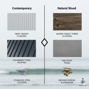 Discover the top cladding, roofing, structural, and finishing materials for NSW coastal homes — corrosion-resistant, durable, and perfect for harsh coastal conditions. 