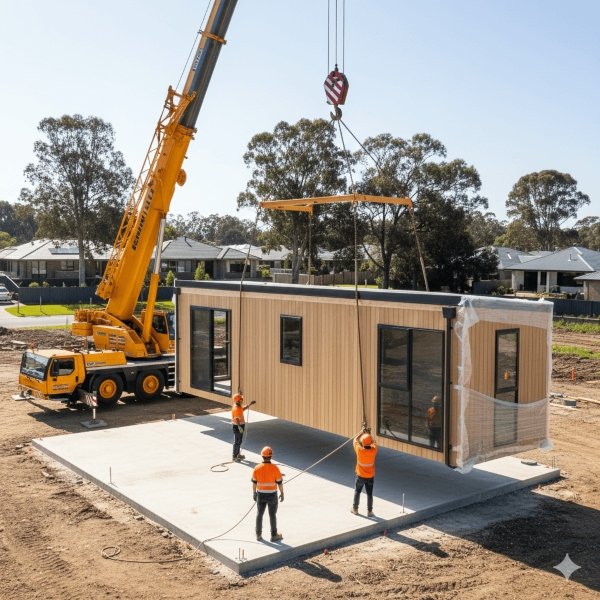 Modular home exterior delivered and installed in Erina NSW